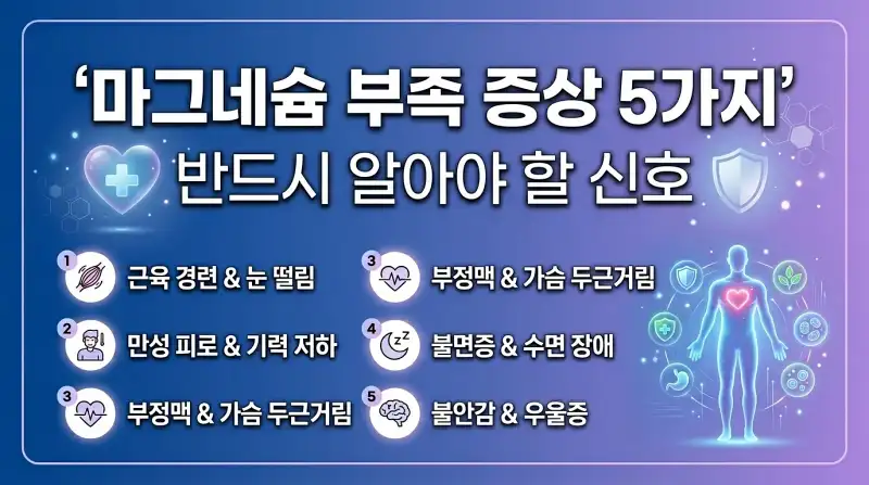 마그네슘 부족 증상 5가지 반드시 알아야 할 신호