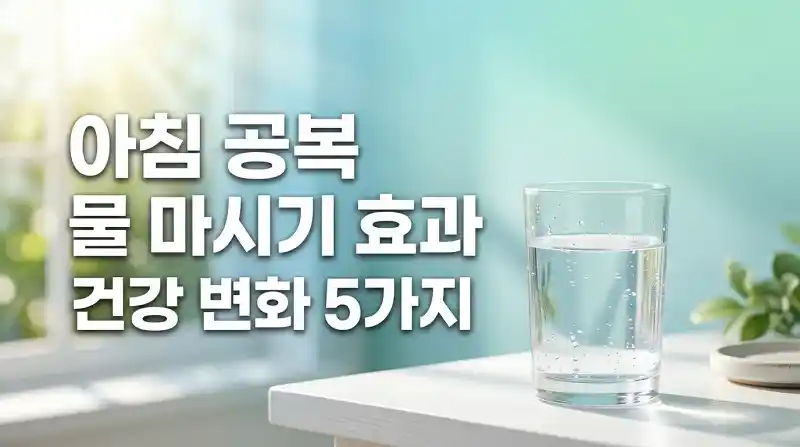 아침 공복 물 마시기 효과 왜 좋을까 건강 변화 5가지