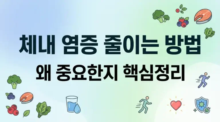 체내 염증 줄이는 방법 왜 중요한지 핵심정리