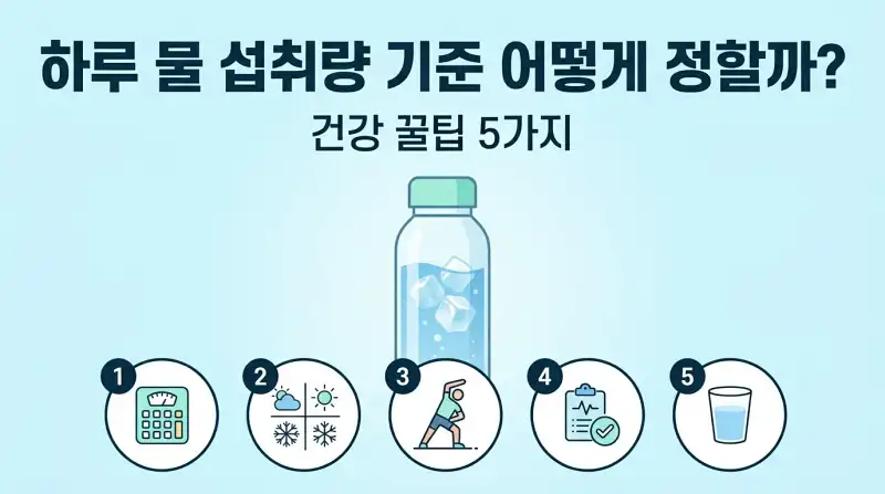 하루 물 섭취량 기준 어떻게 정할까 건강 꿀팁 5가지