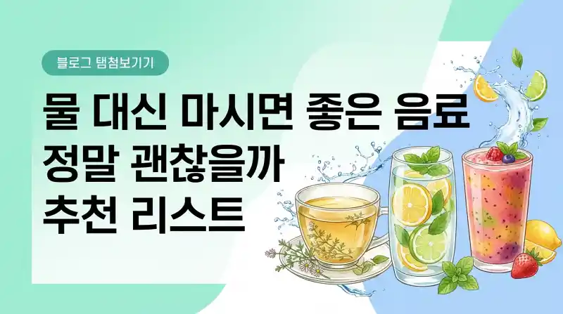 물 대신 마시면 좋은 음료 정말 괜찮을까 추천 리스트