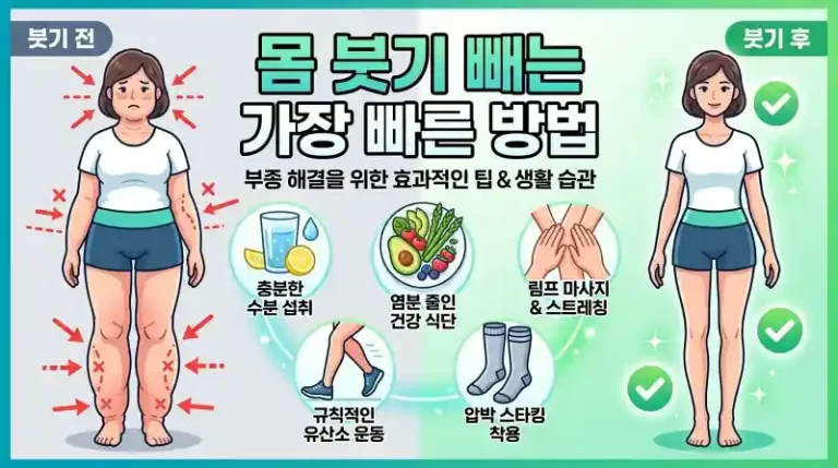 몸 붓기 빼는 가장 빠른 방법