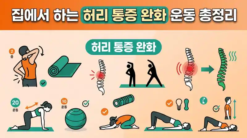집에서 하는 허리 통증 완화 운동 총정리