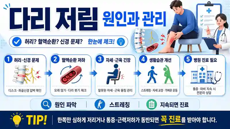다리 저림 원인 관리 겪어보니 왜 이럴까