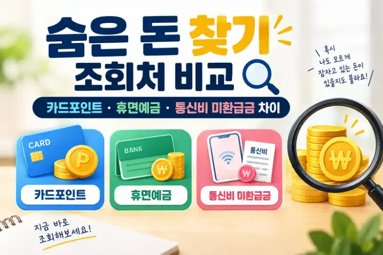 숨은 돈 찾기 조회처 비교