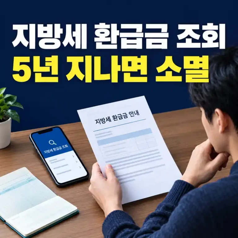 위택스에서 지방세 환급금 조회 결과와 환급 계좌 등록 여부를 확인하는 모습